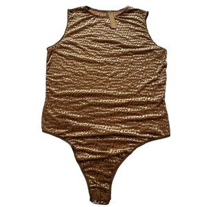 SKIMS Velvet Logo Bodysuit Chai Womens‎ XL